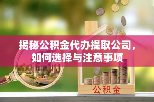 沂源揭秘公积金代办提取公司，如何选择与注意事项